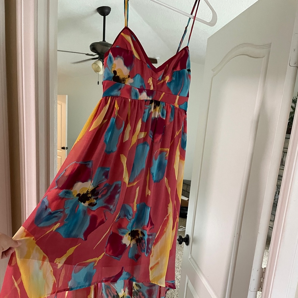 Floral dress high low